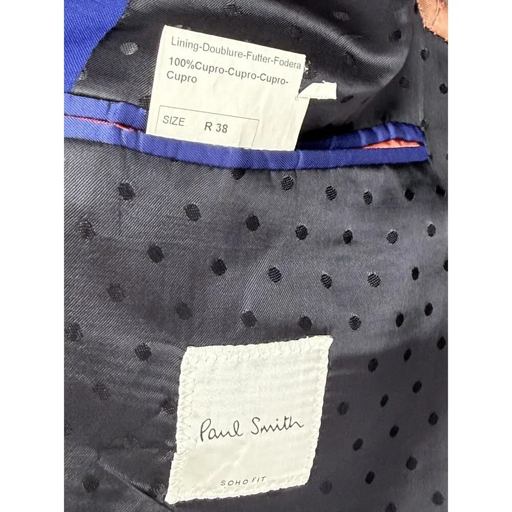Paul Smith Soho Fit Blue Wool Mohair Sport Coat Blazer 38R Wedding Formal School